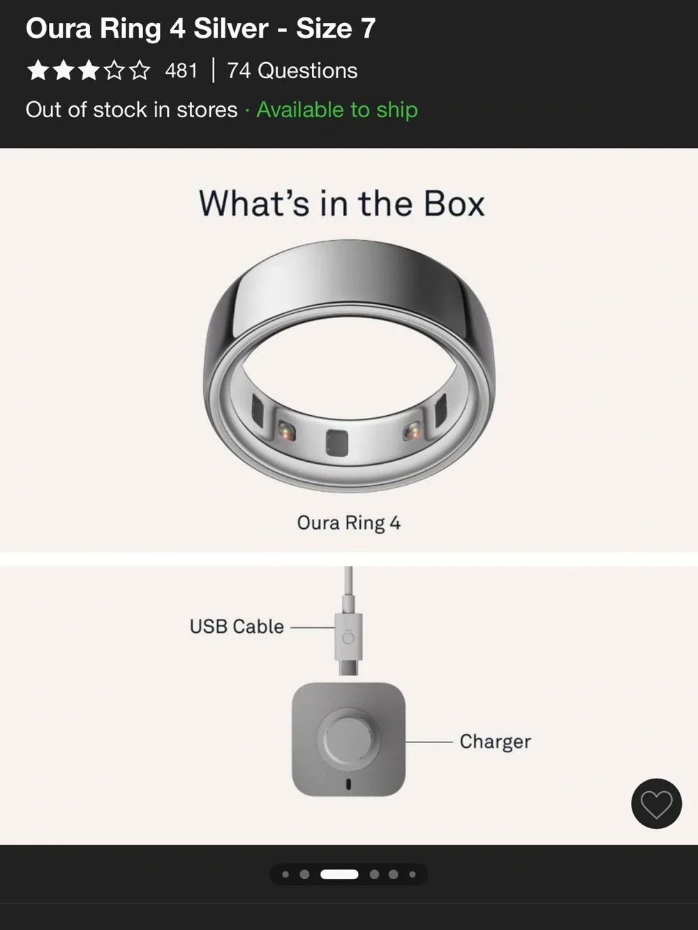 Oura Ring 4 Smart Ring — Silver Finish